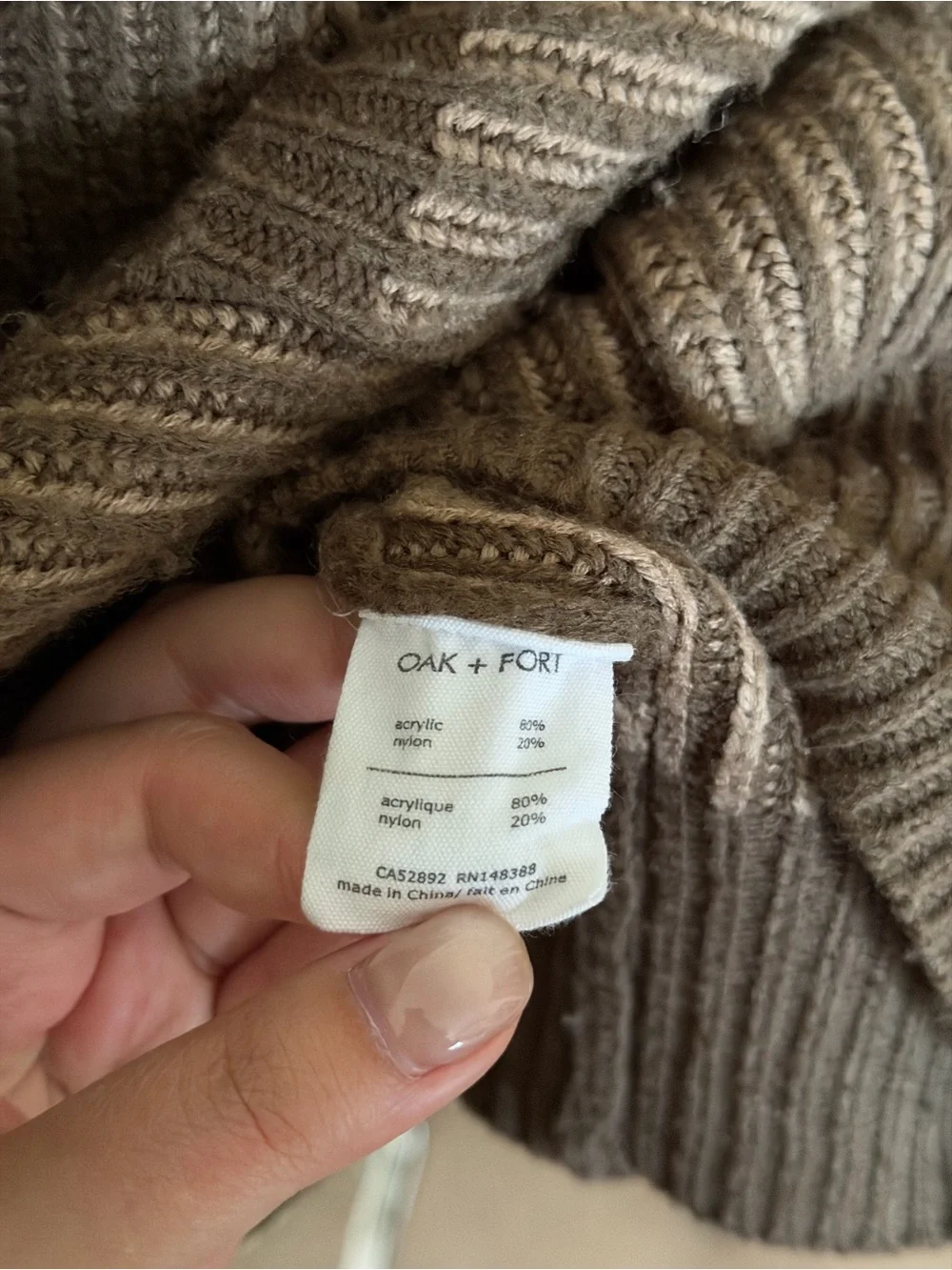 OAK + FORT Brown Ribbed Button-Front V-Neck Cardigan - Picture 4 of 5